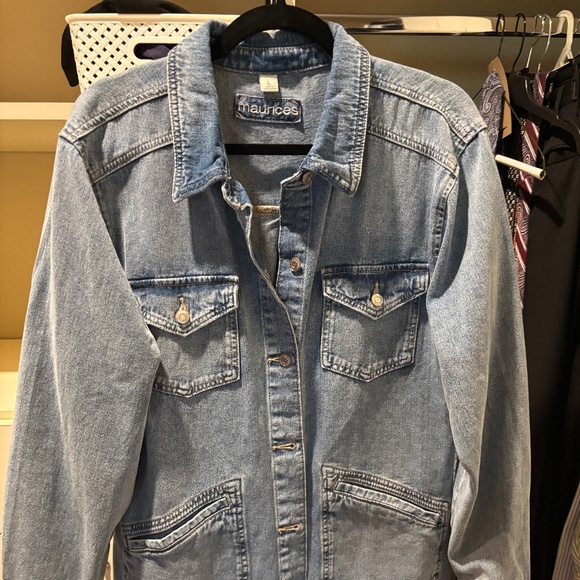 Maurices Longline Denim Jacket Large - Picture 1 of 6